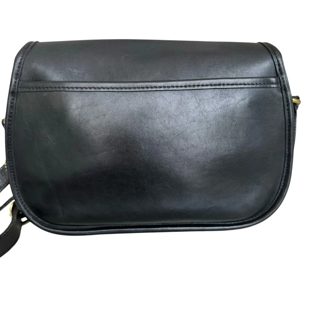 Coach Vintage Leather Prairie Shoulder Bag Messenger Flap Black Crossbody 9954